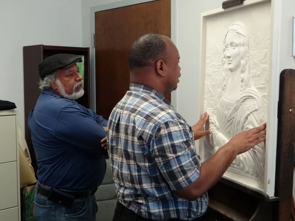Blind Person and Mona Lisa in Plaster